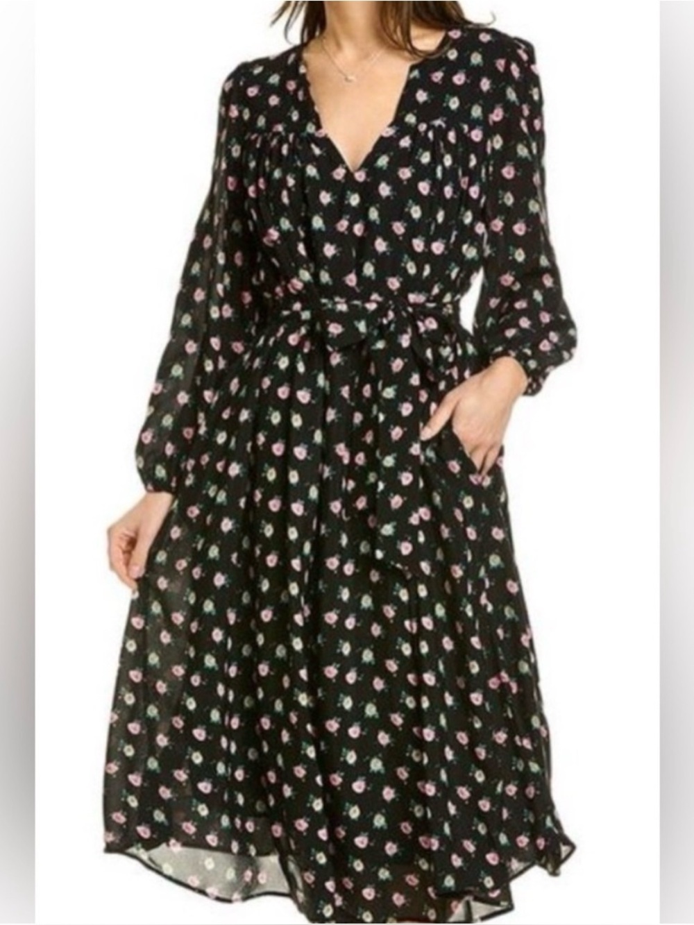 NEW! BODEN Gathered Yoke Midi Dress